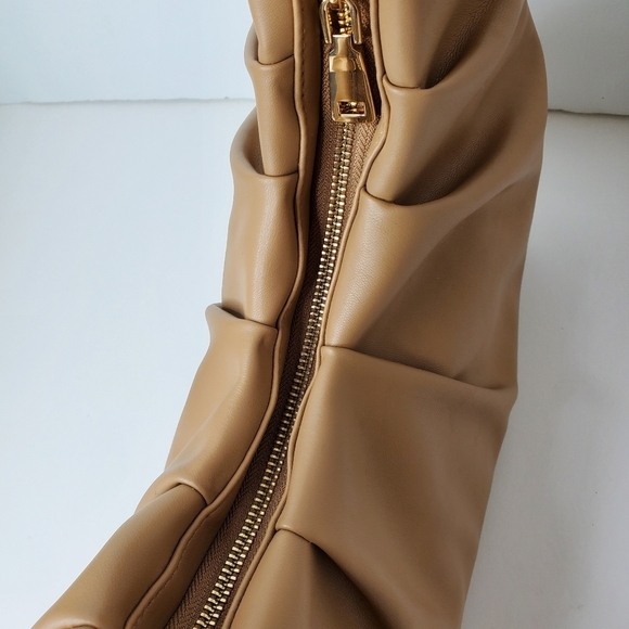 INC International Concepts Camel Leather Snake Trim Women's Hobo Shoulder Purse - Picture 10 of 10